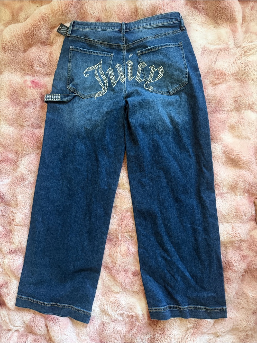 Juicy Couture Dark Blue Rhinestone Back-Pocket Boyfriend Jeans